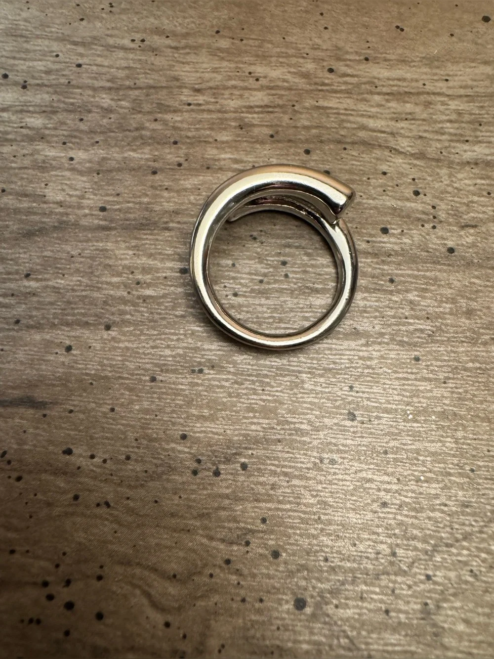 Adina Eden Unisex Polished Silver-Tone Twisted Band Adjustable Ring